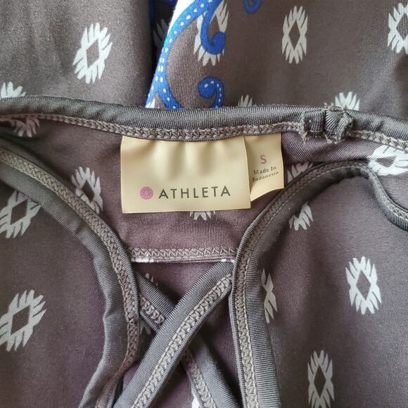 Athleta Tic Tac Toe Razor Back Paisley Tank Gray Size S - Picture 5 of 6